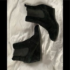 Browns suede booties.